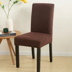 Dining Chair Cover Burgundy Farmhouse Stretch Chair Seat Slipcover Spandex Washable Cover Kitchen Protector for Dining Room Wedding Ceremony Durable