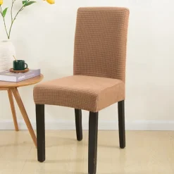 Dining Chair Cover Burgundy Farmhouse Stretch Chair Seat Slipcover Spandex Washable Cover Kitchen Protector for Dining Room Wedding Ceremony Durable