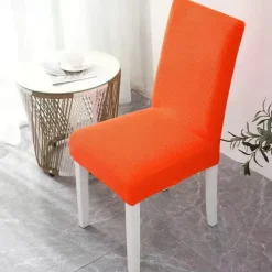 Dining Chair Cover Burgundy Farmhouse Stretch Chair Seat Slipcover Spandex Washable Cover Kitchen Protector for Dining Room Wedding Ceremony Durable