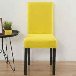 Dining Chair Cover Burgundy Farmhouse Stretch Chair Seat Slipcover Spandex Washable Cover Kitchen Protector for Dining Room Wedding Ceremony Durable