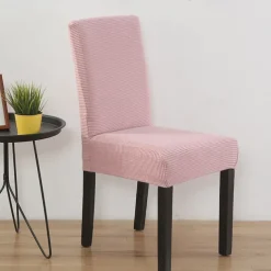 Dining Chair Cover Burgundy Farmhouse Stretch Chair Seat Slipcover Spandex Washable Cover Kitchen Protector for Dining Room Wedding Ceremony Durable