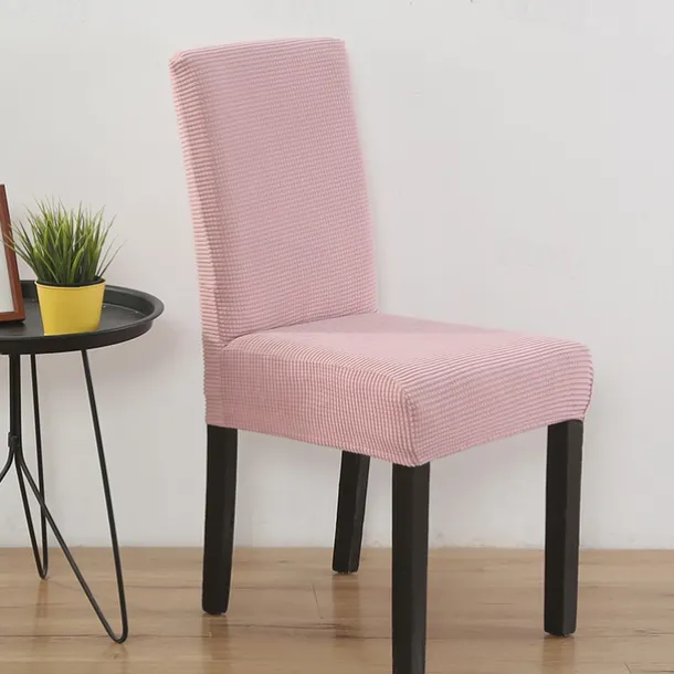 Dining Chair Cover Burgundy Farmhouse Stretch Chair Seat Slipcover Spandex Washable Cover Kitchen Protector for Dining Room Wedding Ceremony Durable