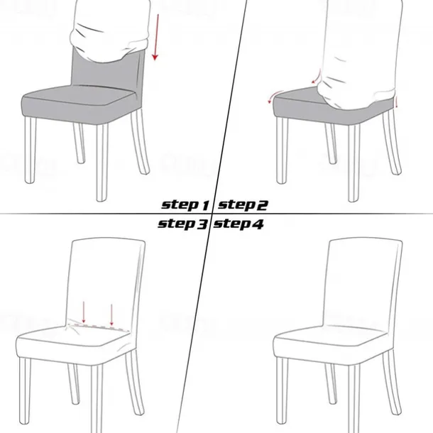 Dining Chair Cover Burgundy Farmhouse Stretch Chair Seat Slipcover Spandex Washable Cover Kitchen Protector for Dining Room Wedding Ceremony Durable