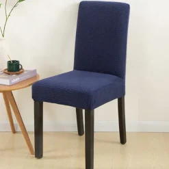 Dining Chair Cover Burgundy Farmhouse Stretch Chair Seat Slipcover Spandex Washable Cover Kitchen Protector for Dining Room Wedding Ceremony Durable