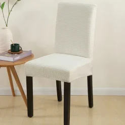 Dining Chair Cover Burgundy Farmhouse Stretch Chair Seat Slipcover Spandex Washable Cover Kitchen Protector for Dining Room Wedding Ceremony Durable