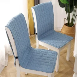 Dining Chair Cover Chair Seat Cushion Pad Slipcover High Back Dining Chair Cover Non-Slip with Ties Thick Durable and Washable Pads for Dining Room, Office, Kitchen 1PC