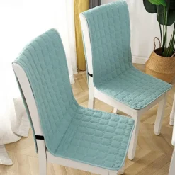 Dining Chair Cover Chair Seat Cushion Pad Slipcover High Back Dining Chair Cover Non-Slip with Ties Thick Durable and Washable Pads for Dining Room, Office, Kitchen 1PC