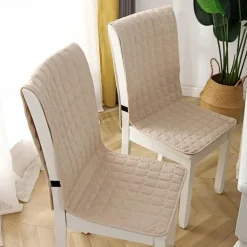 Dining Chair Cover Chair Seat Cushion Pad Slipcover High Back Dining Chair Cover Non-Slip with Ties Thick Durable and Washable Pads for Dining Room, Office, Kitchen 1PC