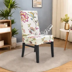 Dining Chair Cover Stool Chair Cover Geometric Printed Polyester Slipcovers