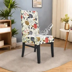 Dining Chair Cover Stool Chair Cover Geometric Printed Polyester Slipcovers