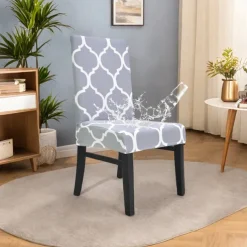 Dining Chair Cover Stool Chair Cover Geometric Printed Polyester Slipcovers