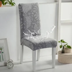 Dining Chair Cover Stool Chair Cover Geometric Printed Polyester Slipcovers