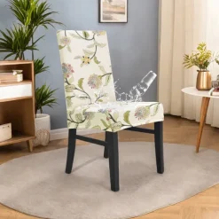 Dining Chair Cover Stool Chair Cover Geometric Printed Polyester Slipcovers