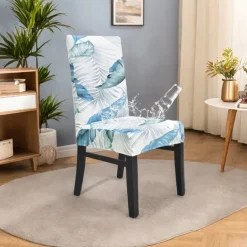 Dining Chair Cover Stool Chair Cover Geometric Printed Polyester Slipcovers