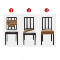 Dining Chair Cover Stretch Chair Seat Slipcover Elastic Chair Protector For Dinning Party Hotel Wedding Soft Removable Washable