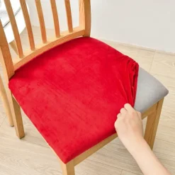 Dining Chair Cover Stretch Chair Seat Slipcover Elastic Chair Protector For Dinning Party Hotel Wedding Soft Removable Washable