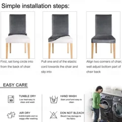 Dining Chair Cover Stretch Chair Seat Slipcover Elastic Chair Protector For Dining Party Hotel Wedding Soft Washable