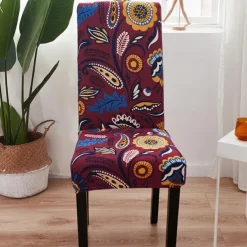Dining Chair Cover Stretch Chair Seat Slipcover Elastic Chair Protector For Dining Party Hotel Wedding Soft Washable