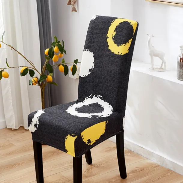 Dining Chair Cover Stretch Chair Seat Slipcover Soft Floral Flower Pattern Durable Washable Furniture Protector For Dining Room Party