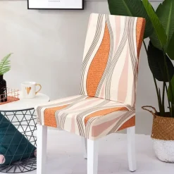 Dining Chair Cover Stretch Chair Seat Slipcover Soft Floral Flower Pattern Durable Washable Furniture Protector For Dining Room Party