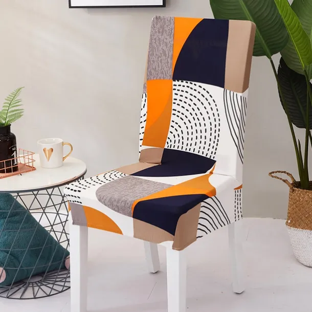 Dining Chair Cover Stretch Chair Seat Slipcover Soft Floral Flower Pattern Durable Washable Furniture Protector For Dining Room Party