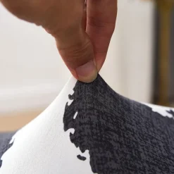 Dining Chair Cover Stretch Chair Seat Slipcover Soft Floral Flower Pattern Durable Washable Furniture Protector For Dining Room Party