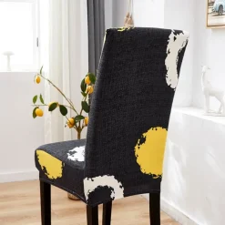 Dining Chair Cover Stretch Chair Seat Slipcover Soft Floral Flower Pattern Durable Washable Furniture Protector For Dining Room Party
