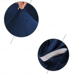 Dining Chair Cover Stretch Chair Seat Slipcover Velvet Soft Plain Solid Color Durable Washable Furniture Protector For Dining Room Party