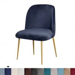 Dining Chair Cover Stretch Velvet Upholstered Side Dining Chair Cover Slipcover Burgundy Red Curved Back Mid Century Accent Dining Chair Covers for Kitchen Living Room