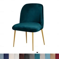 Dining Chair Cover Stretch Velvet Upholstered Side Dining Chair Cover Slipcover Burgundy Red Curved Back Mid Century Accent Dining Chair Covers for Kitchen Living Room