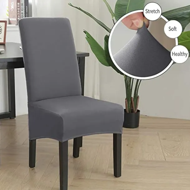 Dining Chair Covers, Burgundy Stretch Chair Cover, Spandex High Back Chair Protector Covers Seat Slipcover with Elastic Band for Dining Room,Wedding