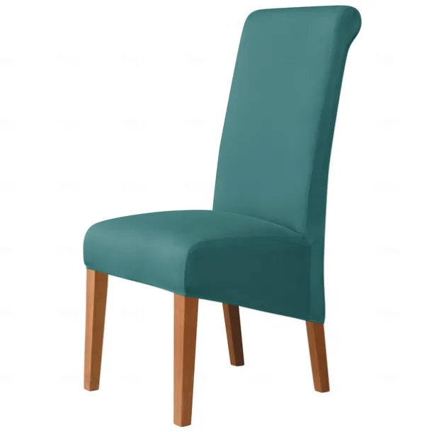 Dining Chair Covers, Burgundy Stretch Chair Cover, Spandex High Back Chair Protector Covers Seat Slipcover with Elastic Band for Dining Room,Wedding