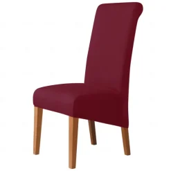Dining Chair Covers, Burgundy Stretch Chair Cover, Spandex High Back Chair Protector Covers Seat Slipcover with Elastic Band for Dining Room,Wedding