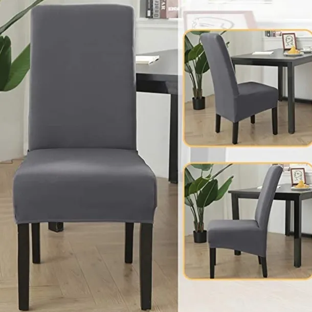 Dining Chair Covers, Burgundy Stretch Chair Cover, Spandex High Back Chair Protector Covers Seat Slipcover with Elastic Band for Dining Room,Wedding