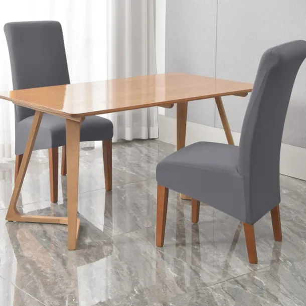 Dining Chair Covers, Burgundy Stretch Chair Cover, Spandex High Back Chair Protector Covers Seat Slipcover with Elastic Band for Dining Room,Wedding