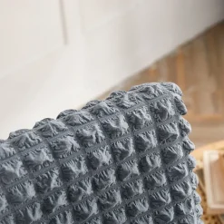 Dining Chair Covers, Stretch Chair Cover Removable Washable Chair Slipcover Dining Room Solid Color Little Plaid with Skirt Banquet Chair Covers Polyester