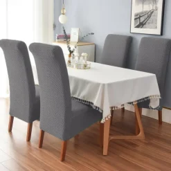 Dining Chair Covers, Stretch Chair Cover Black Green Spandex Jacquard Burgundy Red High back Chair Protector Covers Seat Slipcover with Elastic Band for Dining Room,Wedding, Ceremony, Banquet