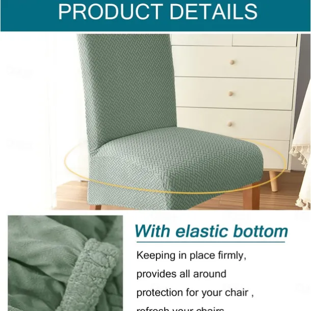 Dining Chair Covers, Stretch Chair Cover Black Green Spandex Jacquard Burgundy Red High back Chair Protector Covers Seat Slipcover with Elastic Band for Dining Room,Wedding, Ceremony, Banquet