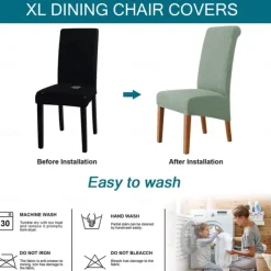 Dining Chair Covers, Stretch Chair Cover Black Green Spandex Jacquard Burgundy Red High back Chair Protector Covers Seat Slipcover with Elastic Band for Dining Room,Wedding, Ceremony, Banquet