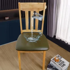 Dining Chair Seat Covers Waterproof Seat Slipcover PU leather Seat Covers Chairs Removable Chair Seat Cushion Cover