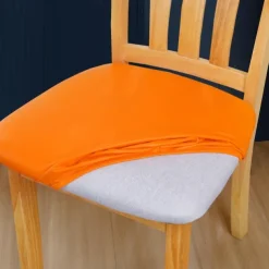 Dining Chair Seat Covers Waterproof Seat Slipcover PU leather Seat Covers Chairs Removable Chair Seat Cushion Cover