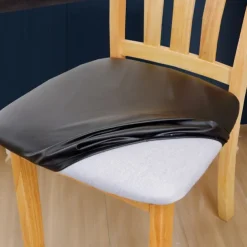 Dining Chair Seat Covers Waterproof Seat Slipcover PU leather Seat Covers Chairs Removable Chair Seat Cushion Cover
