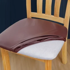Dining Chair Seat Covers Waterproof Seat Slipcover PU leather Seat Covers Chairs Removable Chair Seat Cushion Cover