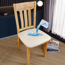 Dining Chair Seat Covers Waterproof Seat Slipcover PU leather Seat Covers Chairs Removable Chair Seat Cushion Cover