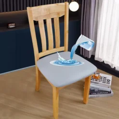 Dining Chair Seat Covers Waterproof Seat Slipcover PU leather Seat Covers Chairs Removable Chair Seat Cushion Cover