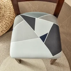 Dining Chair Seat Covers Stretch Printed Chair Seat Covers Set of 2 Removable Washable Upholstered Chair Seat Protector Cushion Slipcovers for Kitchen Office