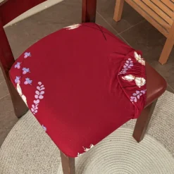 Dining Chair Seat Covers Stretch Printed Chair Seat Covers Set of 2 Removable Washable Upholstered Chair Seat Protector Cushion Slipcovers for Kitchen Office