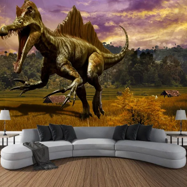 Dinosaur Ancient Forest Wall Tapestry Animal Art Decor Photograph Backdrop Blanket Curtain Hanging Home Bedroom Living Room Decoration