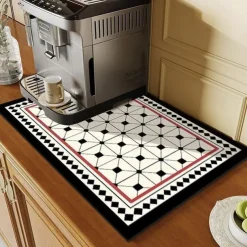 Dish Drying Mat for Kitchen Coffee Bar, Absorbent Quick-drying Reversible Dish Mat