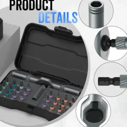 DIY Screwdriver 24 in 1 2025 New 24 in 1 Multi-bit Magnetic Screwdriver Set, Magnetic Screwdriver Set, Multi-purpose Ratchet Wrench Screwdriver S2 Magnetic Drill Bit, Removable T Ratchet Handle